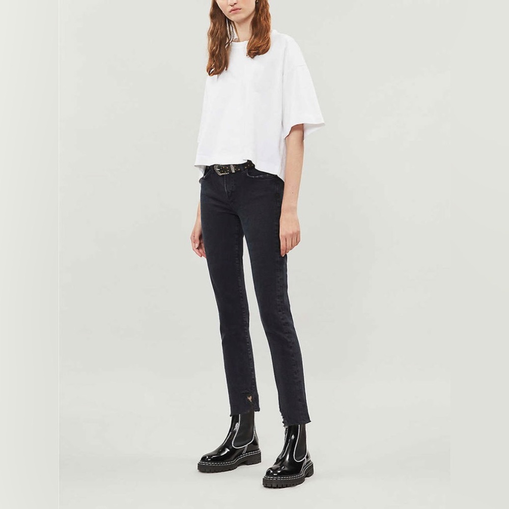 Agolde | Tony Mid-Rise Straight Jeans Raw Hem